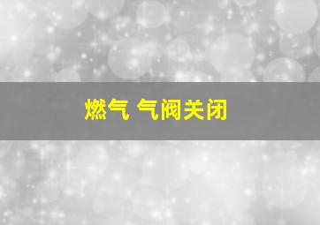 燃气 气阀关闭